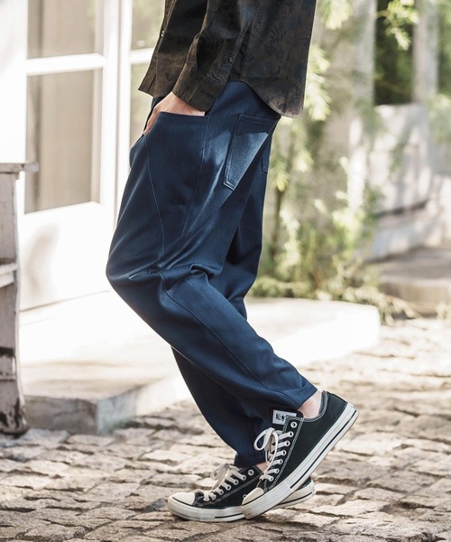 「CAMBIO」 イージーパンツ S ブラック メンズ_画像2