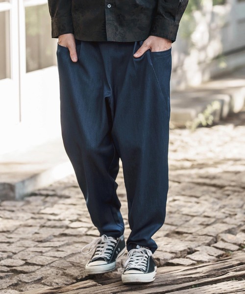 「CAMBIO」 イージーパンツ S ブラック メンズ_画像3