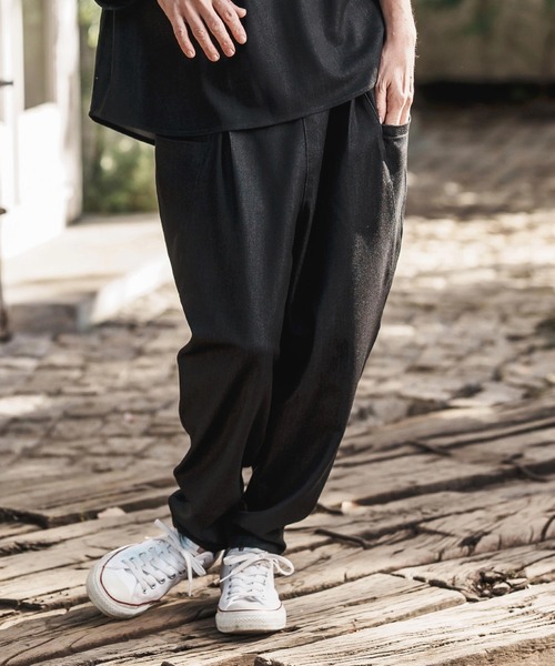 「CAMBIO」 イージーパンツ S ブラック メンズ_画像9