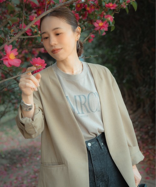 tシャツ 「Americana/アメリカーナ」 別注 AMRCN ロゴプリント Tシャツ「追加」 レディースの画像