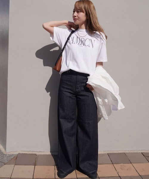 AMERICANA（アメリカーナ） tシャツ 別注 AMRCN ロゴプリント Tシャツ