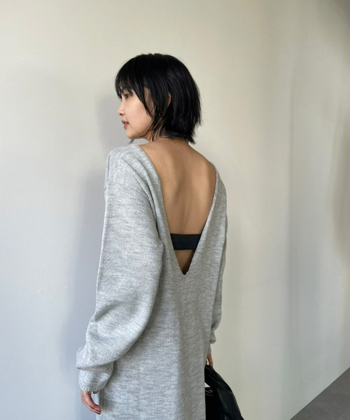 「HANNE」 ニットワンピース FREE グレー レディース_画像8