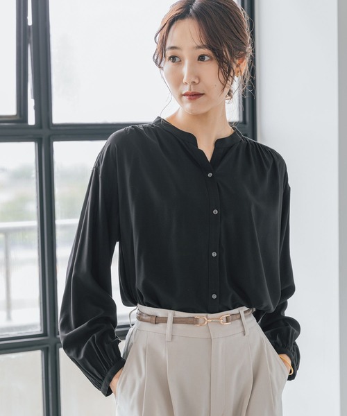 「GLOBAL WORK」 長袖ブラウス LARGE ブラック レディース_画像5