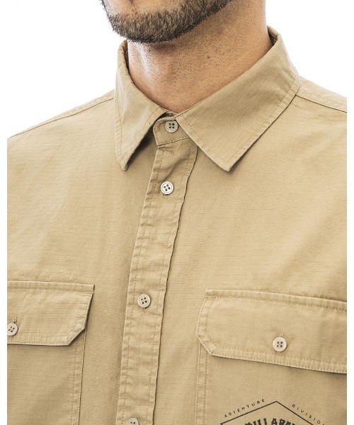 「BILLABONG」 半袖シャツ MEDIUM ベージュ メンズ_画像9