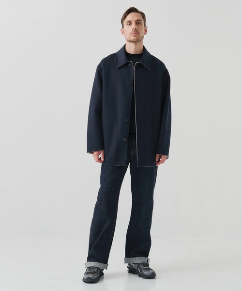ステンカラーコート コート 「CASHMERE CASHMERE」CASHMERE/SILK/WOOL SHORT COAT メンズの画像