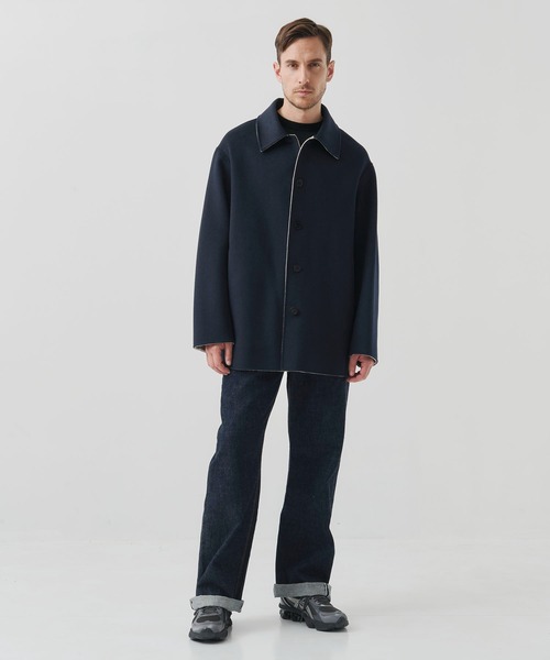 ステンカラーコート コート 「CASHMERE CASHMERE」CASHMERE/SILK/WOOL SHORT COAT メンズの画像