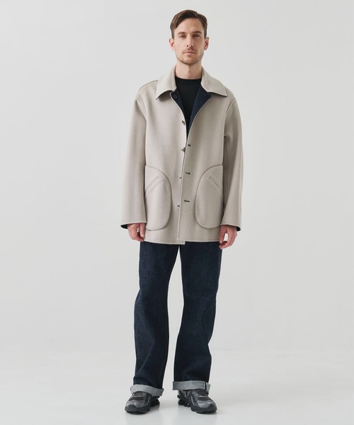 ステンカラーコート コート 「CASHMERE CASHMERE」CASHMERE/SILK/WOOL SHORT COAT メンズの画像