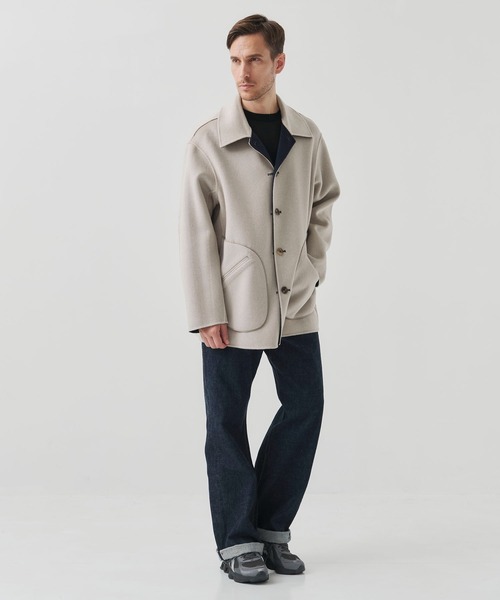ステンカラーコート コート 「CASHMERE CASHMERE」CASHMERE/SILK/WOOL SHORT COAT メンズの画像