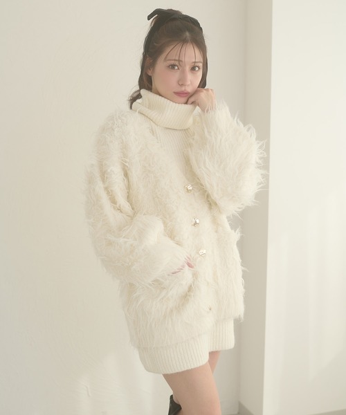 Ambre Neige（アンブルネージュ） ワンピース shaggy knit cardigan