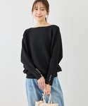 ニット セーター マシュマロ袖パールドルマンニ...の詳細画像4