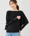 ニット セーター マシュマロ袖パールドルマンニ...の詳細画像5