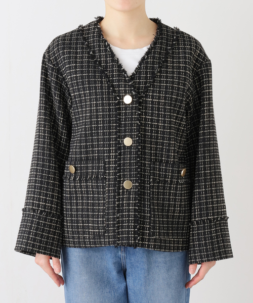 ジャーナルスタンダード　ノーカラーツイードジャケット JOURNAL STANDARD（ジャーナルスタンダード） ジャケット ノーカラー
