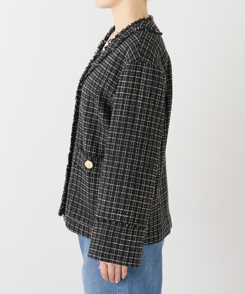 22AW✨ジャーナルスタンダード　ツイードジャケット　ノーカラージャケット JOURNAL STANDARD（ジャーナルスタンダード） ジャケット ノーカラー