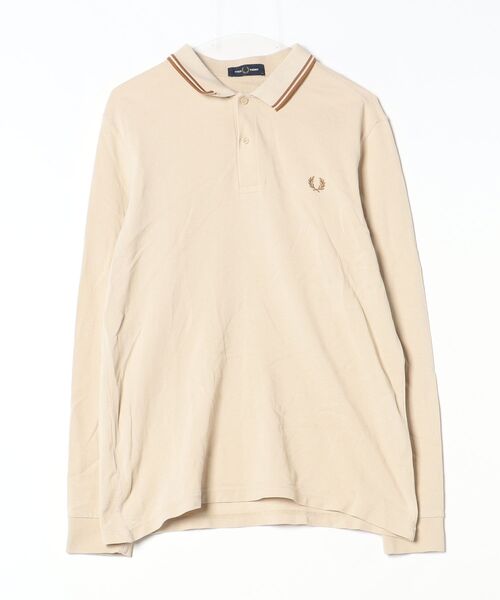 FRED PERRY ベージュ 長袖ポロシャツ Mサイズ FRED PERRY（フレッドペリー） 長袖ポロシャツ LARGE ベージュ メンズ