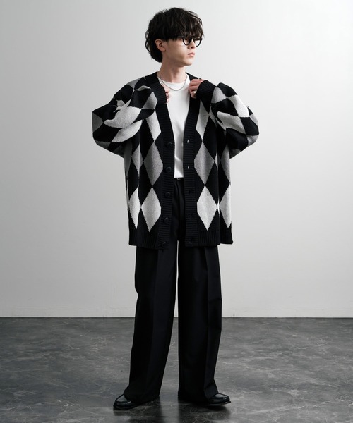 「Rocky Monroe」 「cathy’s closet」ニットカーディガン L ブルー メンズ_画像8