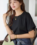tシャツ 半袖 1枚マスト!袖口シフォンフレア...の詳細画像1