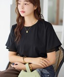 tシャツ 半袖 1枚マスト!袖口シフォンフレア...の詳細画像4