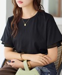 tシャツ 半袖 1枚マスト!袖口シフォンフレア...の詳細画像5