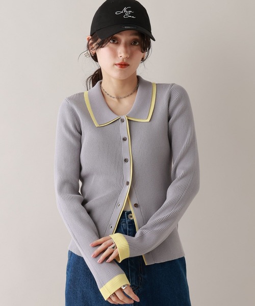 マディソンブルー 21AW バイカラーラウンドポロニット 長袖 カットソー Bicolor Knit Polo（バイカラーニットポロ）】ロングスリーブ(トップス