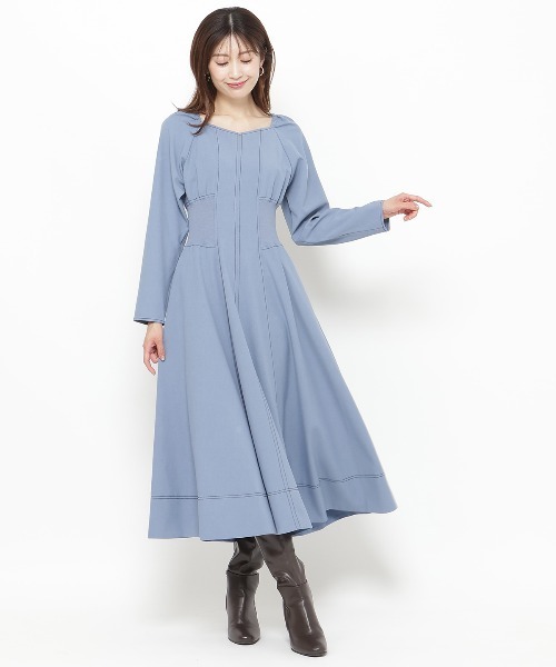 AND COUTURE（アンドクチュール） 長袖ワンピース FREE ブルー