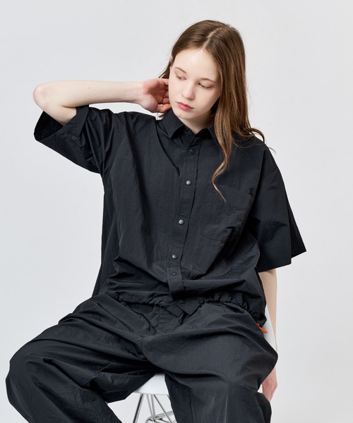 WETTEMPT シャツ 半袖 NYLON BICOLOR DRAWSTRING S/S SHIRT / ナイロン