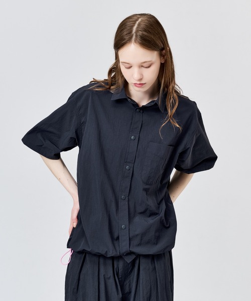 WETTEMPT シャツ NYLON BICOLOR DRAWSTRING S/S SHIRT / ナイロンバイ