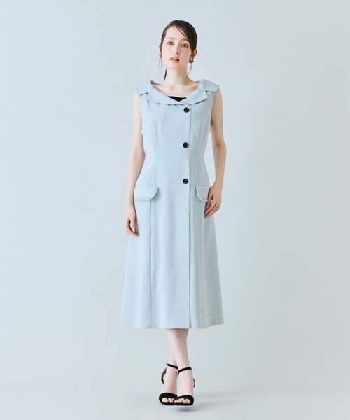 ワンピース 「モデル美香×Audie a Muses」ラップ風デザインワンピースの画像