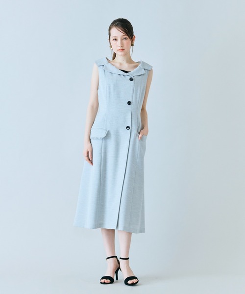 ワンピース 「モデル美香×Audie a Muses」ラップ風デザインワンピースの画像