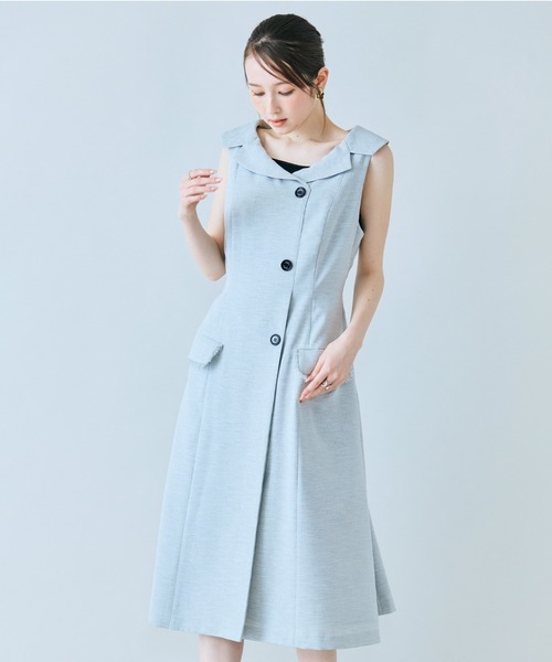 ワンピース 「モデル美香×Audie a Muses」ラップ風デザインワンピースの画像
