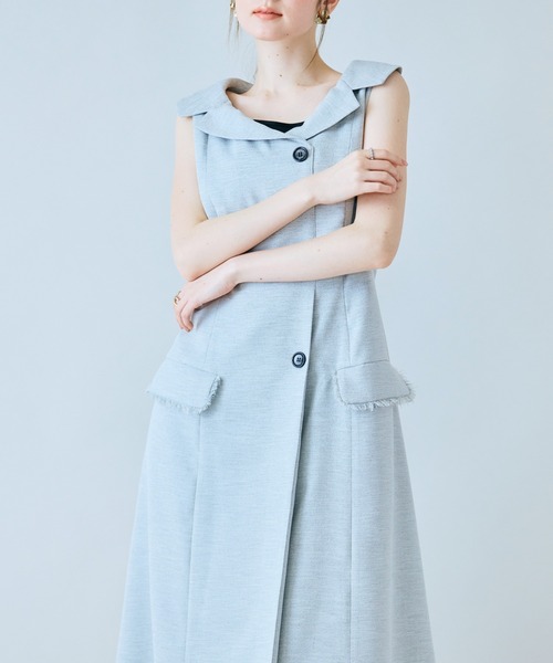 ワンピース 「モデル美香×Audie a Muses」ラップ風デザインワンピースの画像