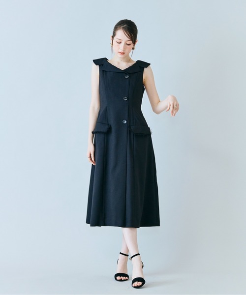 ワンピース 「モデル美香×Audie a Muses」ラップ風デザインワンピースの画像