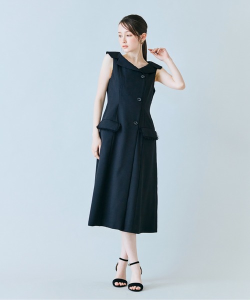 ワンピース 「モデル美香×Audie a Muses」ラップ風デザインワンピースの画像