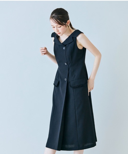 ワンピース 「モデル美香×Audie a Muses」ラップ風デザインワンピースの画像