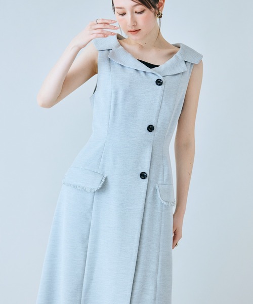 ワンピース 「モデル美香×Audie a Muses」ラップ風デザインワンピースの画像