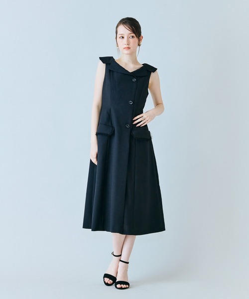 ワンピース 「モデル美香×Audie a Muses」ラップ風デザインワンピースの画像