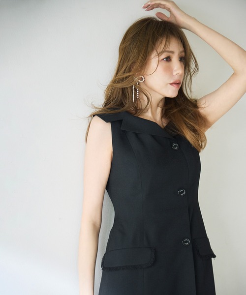 ワンピース 「モデル美香×Audie a Muses」ラップ風デザインワンピースの画像