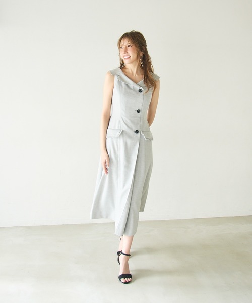 ワンピース 「モデル美香×Audie a Muses」ラップ風デザインワンピースの画像