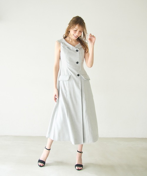 ワンピース 「モデル美香×Audie a Muses」ラップ風デザインワンピースの画像