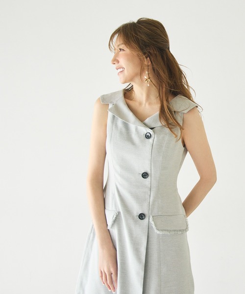 ワンピース 「モデル美香×Audie a Muses」ラップ風デザインワンピースの画像