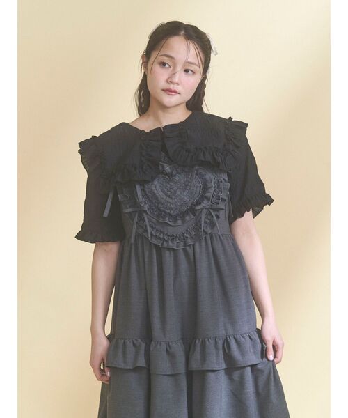 メリージェニー ハート刺繍レースブラウス merry jenny（メリージェニー） ブラウス シャツ おはなスカラップ