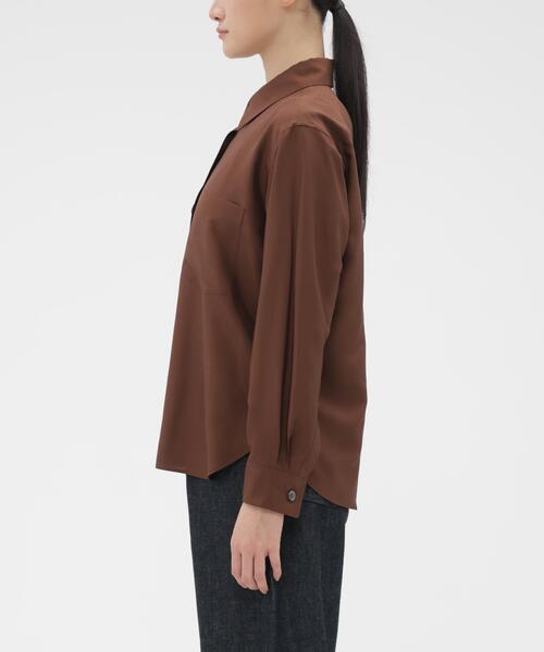 ブラウス シャツ MATT SILK SHIRT レディースの画像