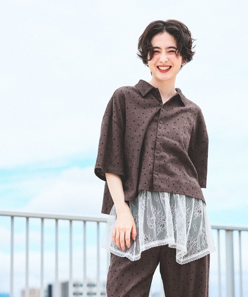 ブラウス シャツ DRYクシュイージーシャツ レディースの画像