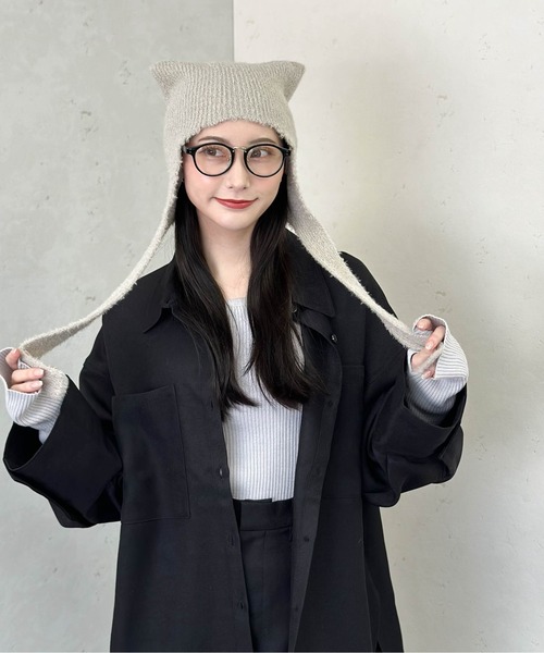 「Per sist ence」 ニットキャップ FREE グレイッシュベージュ レディース_画像4