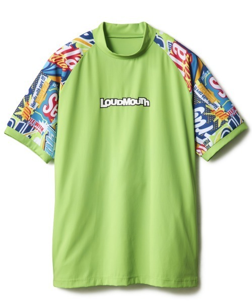 シャツ 半袖 「Loudmouth:ラウドマウス」切替ストレッチモックネック