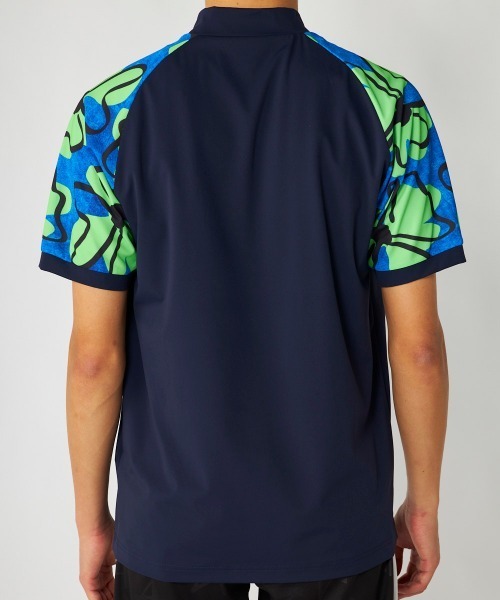 シャツ 半袖 「Loudmouth:ラウドマウス」切替ストレッチモックネック