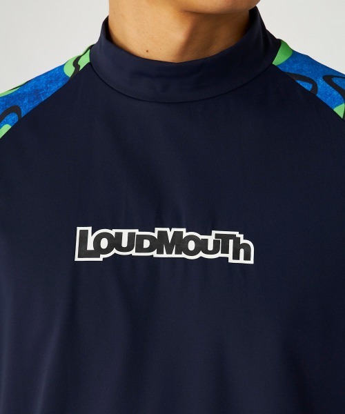 シャツ 半袖 「Loudmouth:ラウドマウス」切替ストレッチモックネック