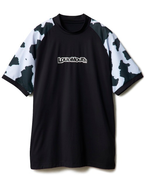 シャツ 半袖 「Loudmouth:ラウドマウス」切替ストレッチモックネック