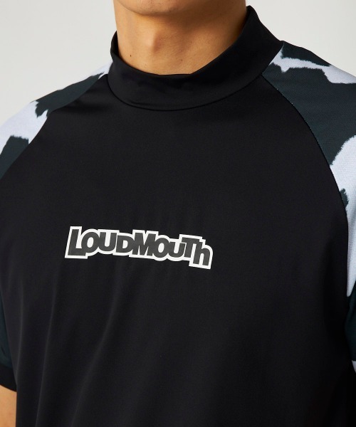 シャツ 半袖 「Loudmouth:ラウドマウス」切替ストレッチモックネック