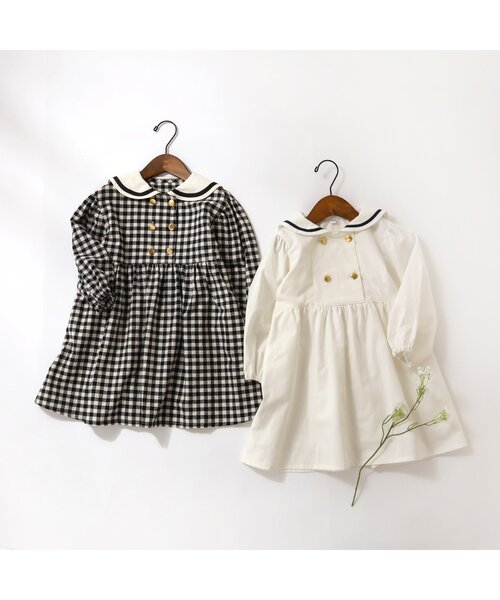 「apres les cours」 「KIDS」長袖ワンピース 110 ブラック キッズ_画像5