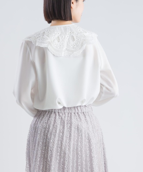 「PICCIN」 長袖ブラウス M オフホワイト レディース_画像3